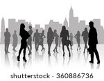  people silhouette in the city  | Shutterstock . vector #360886736