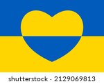 ukraine flag icon in the shape... | Shutterstock .eps vector #2129069813