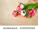 beautiful red and white bouquet ... | Shutterstock . vector #2143254263