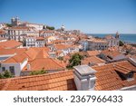 Beautiful views at Portas do Sol Viewpoint in Lisbon's old city.
