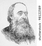Small photo of USSR - CIRCA 1968: Illustration from the textbook Physics Course, published in the USSR shows Portrait of an English scientist, physicist James Joule (1818-1889), circa 1968
