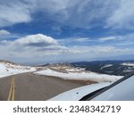 Driving Car on Highway to Pike's Peak Summit in Colorado