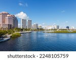 Skyline with water travel in West Palm Beach, USA