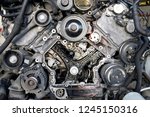 Close Up View Of Car Engine