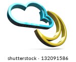 weather cloud and  moon   3d | Shutterstock . vector #132091586