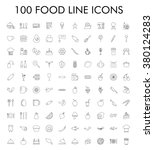 100 food line icons set. eps 10. | Shutterstock .eps vector #380124283