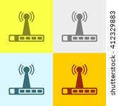 wi fi router icon on four... | Shutterstock .eps vector #412329883