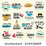summer labels  logos  hand... | Shutterstock .eps vector #614418689