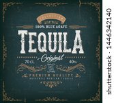 vintage mexican tequila label... | Shutterstock .eps vector #1446342140