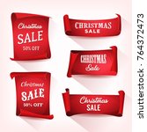 christmas sale on parchment... | Shutterstock .eps vector #764372473