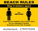 beach rules  stay 2 meters... | Shutterstock .eps vector #1799570350