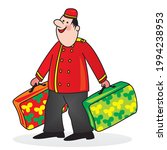 porter at  red uniform with... | Shutterstock .eps vector #1994238953