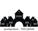 city  black silhouette. vector... | Shutterstock .eps vector #739128430