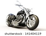Custom Black Motorcycle On A...