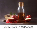 apple juice from fresh apples, red aaples and juice
