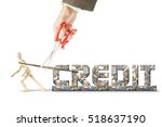 Small photo of Get rid from backbreaking credit. Abstract image with a wooden puppet