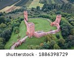 Drone View Of Ruins Of Castle...