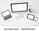 different sized screens of... | Shutterstock . vector #563096263