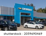 Small photo of Indianapolis - Circa October 2021: Used Chevy inventory on display. With current supply issues, Chevrolet is relying on pre-owned car sales while waiting for parts.