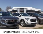 Small photo of Lafayette - Circa March 2022: GMC Buick dealership offering used and pre-owned vehicles. With current supply issues, GM is relying on used car sales while waiting for parts.