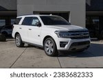 Small photo of Zionsville - November 2, 2023: Ford Expedition King Ranch 4X4 display. Ford offers the Expedition in XL, XLT, Limited, Timberline and Platinum models.