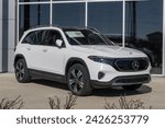 Small photo of Indianapolis - February 11, 2024: Mercedes-Benz EQB 300 4MATIC SUV display at a dealership. Mercedes offers the EQB300 with up to 232 miles of driving range.
