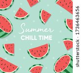 fruit design with summer chill... | Shutterstock .eps vector #1736463656