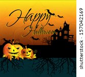 happy halloween design... | Shutterstock .eps vector #157042169