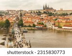 Panorama of Prague from Old Town Bridge Tower, Czech Republic