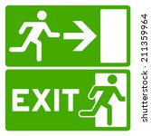 Green Exit Emergency Sign On White Free Stock Photo - Public Domain ...