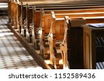 Church wooden bench