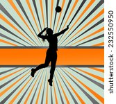 Volleyball Woman Player Vector...