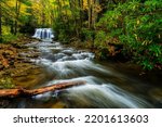 Autumn morning at Upper Falls in Holly River State Park,  Webster County, West Virginia, USA