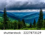 Summer storm clouds viewed along the Highland Scenic Highway, a  National Scenic Byway, Pocahontas County, West Virginia, USA