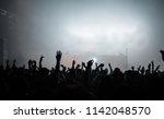 cheering crowd at concert  ... | Shutterstock . vector #1142048570