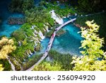 Summer view of beautiful waterfalls in Plitvice Lakes National Park, Croatia