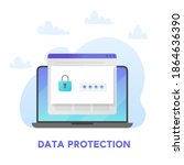 data protection banner  open... | Shutterstock .eps vector #1864636390