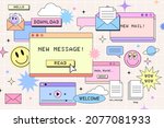 new message notification web... | Shutterstock .eps vector #2077081933