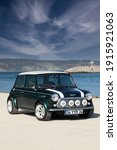 Small photo of Istanbul, Turkey - February 6 2021 : Mini is a small economy car produced by the English-based British Motor Corporation (BMC) and its successors from 1959 until 2000.