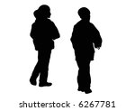 girl and boy walking | Shutterstock . vector #6267781