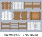 Vector Set Of Wooden Fence...