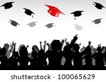 illustration of graduates... | Shutterstock .eps vector #100065629