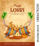 happy lohri holiday food... | Shutterstock .eps vector #1886678200