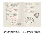 passport pages with... | Shutterstock .eps vector #1059017006