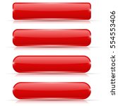 red glass buttons. rectangle... | Shutterstock .eps vector #554553406