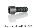 Small photo of Cap hex socket bolt on white background