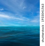 Small photo of Landscape of blue sky with clouds and calm sea