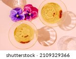 Champagne And Pansy Flowers...