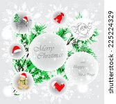 vector greeting christmas card. ... | Shutterstock .eps vector #225224329