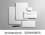 Corporate Stationery, Branding Mock-up, deep shadows, with clipping path, isolated, changeable background.